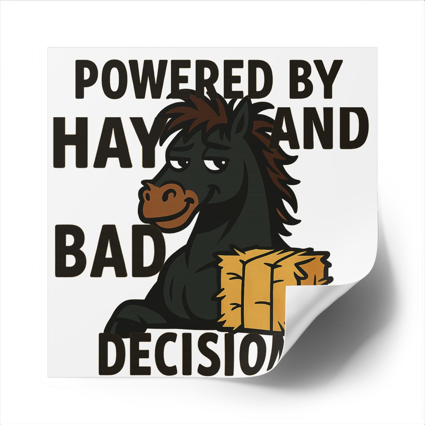 Copy of Horse Stable Square Stickers, Fun Horse Decor, Equestrian Gifts, Customizable Stickers, Indoor/Outdoor Use