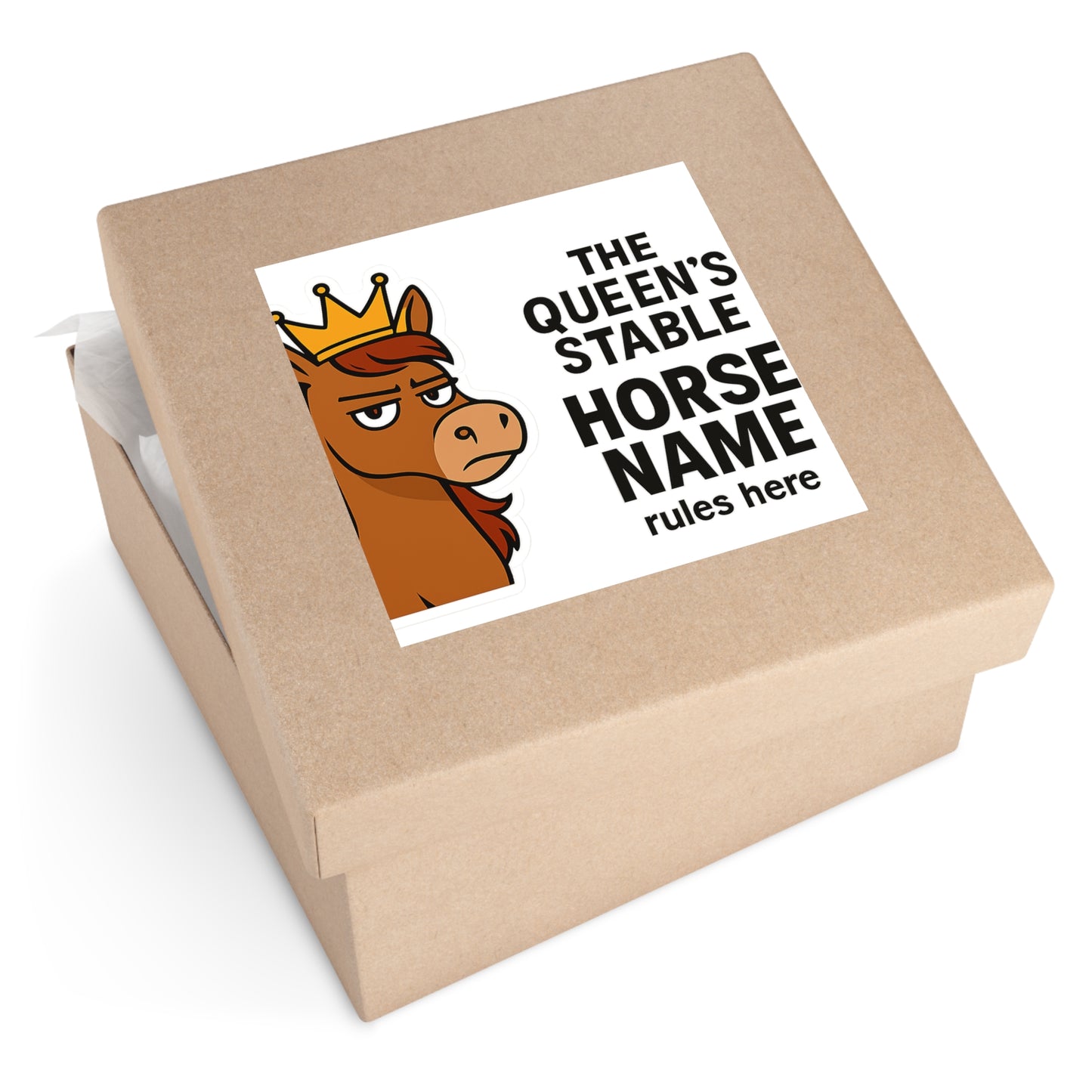 Copy of Horse Stable Square Stickers, Fun Horse Decor, Equestrian Gifts, Customizable Stickers, Indoor/Outdoor Use