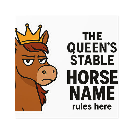 Copy of Horse Stable Square Stickers, Fun Horse Decor, Equestrian Gifts, Customizable Stickers, Indoor/Outdoor Use