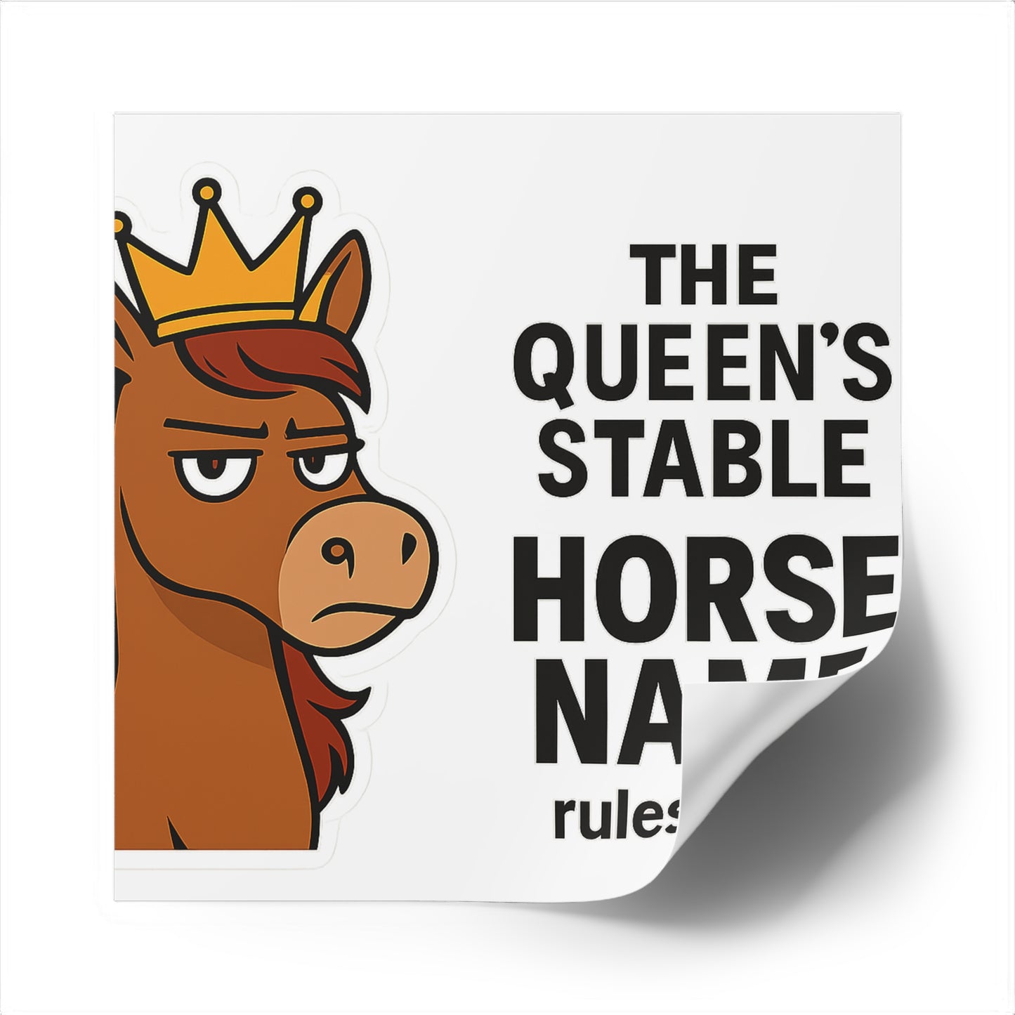 Copy of Horse Stable Square Stickers, Fun Horse Decor, Equestrian Gifts, Customizable Stickers, Indoor/Outdoor Use